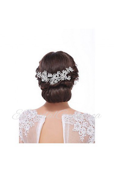 Women's Sterling Silver / Alloy Headpiece-Wedding / Special Occasion / Casual Hair Combs 1 Piece Clear Round