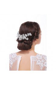 Women's Sterling Silver / Alloy Headpiece-Wedding / Special Occasion / Casual Hair Combs 1 Piece Clear Round