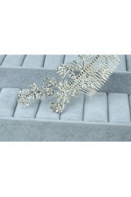 Women's Sterling Silver / Alloy Headpiece-Wedding / Special Occasion / Casual Hair Combs 1 Piece Clear Round