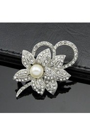 Women's Silver AZircon Crystal Brooch & Pins for Wedding Party Jewelry