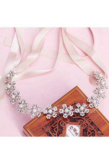 Women's Lace / Rhinestone Headpiece-Wedding / Special Occasion Headbands 1 Piece Clear Round