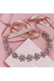 Women's Lace / Rhinestone Headpiece-Wedding / Special Occasion Headbands 1 Piece Clear Round