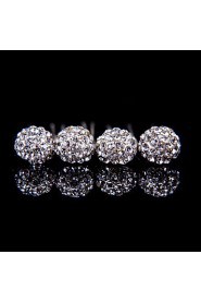 Round Alloy Hairpins With Rhinestone Wedding/Party Headpiece(Set of 4)