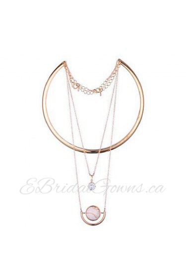 Women's Alloy Necklace Daily Cubic Zirconia