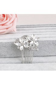 Women's Rhinestone Headpiece-Wedding / Special Occasion / Casual / Office & Career / Outdoor Hair Combs 1 Piece Clear Round