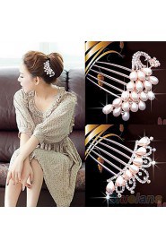 Lady's Imitation Pearl Hair Comb for Wedding Party Casual Hair Jewerly