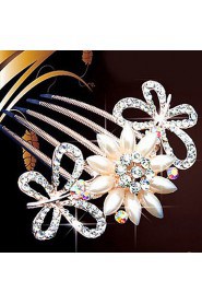 Lady's Imitation Pearl Hair Comb for Wedding Party Casual Hair Jewerly