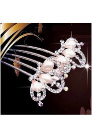 Lady's Imitation Pearl Hair Comb for Wedding Party Casual Hair Jewerly