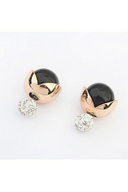 Sweet Crown Pearl Double-sided Earrings