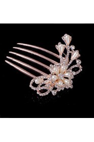 Alloy Hair Combs With Imitation Pearl/Rhinestone Wedding/Party Headpiece