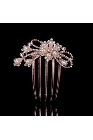 Alloy Hair Combs With Imitation Pearl/Rhinestone Wedding/Party Headpiece