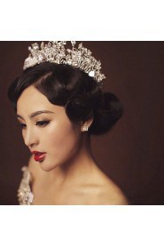 Crystal Crown Tiara Hair Flower Bride Hair Wedding Headdress