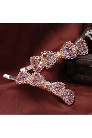 Women's Rhinestone/Alloy Bow Headpiece - Party/Casual Hair Pin 2 Pieces