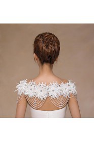 Wedding Wraps Collars Sleeveless Lace Ivory Wedding Appliques / Lace / Pearls