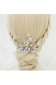 Women's / Flower Girl's Crystal / Alloy / Imitation Pearl Headpiece-Wedding / Special Occasion Hair Combs 1 Piece White Round