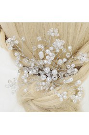 Women's / Flower Girl's Crystal / Alloy / Imitation Pearl Headpiece-Wedding / Special Occasion Hair Combs 1 Piece White Round