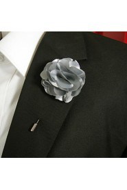 Men's Casual Grey Silk Goods Brooch