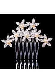 Alloy Hair Combs With Imitation Pearl/Rhinestone Wedding/Party Headpiece