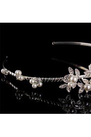 Women Pearl/Sterling Silver/Rhinestone Headbands With Wedding/Party Headpiece