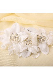 Bride's Flower Shape Imitation Pearl Forehead Wedding Hair Combs Accessories 1 PC