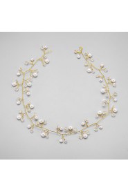 Women's / Flower Girl's Crystal / Alloy / Imitation Pearl Headpiece-Wedding / Special Occasion Headbands 1 Piece White Round