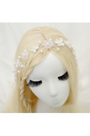 Women's / Flower Girl's Crystal / Alloy / Imitation Pearl Headpiece-Wedding / Special Occasion Headbands 1 Piece White Round