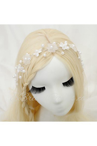 Women's / Flower Girl's Crystal / Alloy / Imitation Pearl Headpiece-Wedding / Special Occasion Headbands 1 Piece White Round