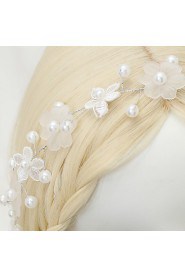 Women's / Flower Girl's Crystal / Alloy / Imitation Pearl Headpiece-Wedding / Special Occasion Headbands 1 Piece White Round