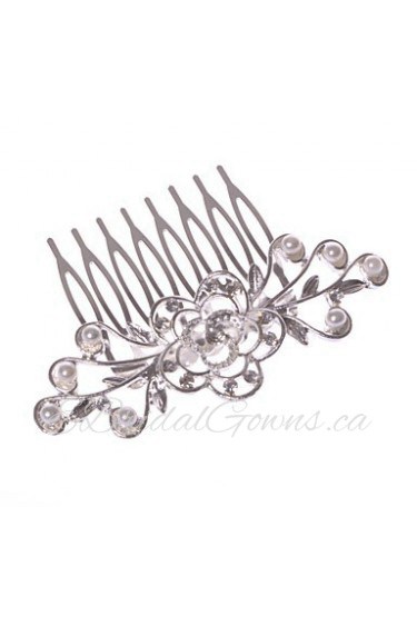 Alloy Hair Combs With Imitation Pearl/Rhinestone Wedding/Party Headpiece