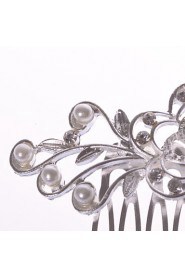 Alloy Hair Combs With Imitation Pearl/Rhinestone Wedding/Party Headpiece