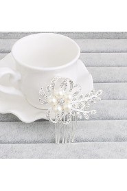 Women's Rhinestone Headpiece-Wedding / Special Occasion / Casual / Office & Career / Outdoor Hair Combs 1 Piece Clear Round