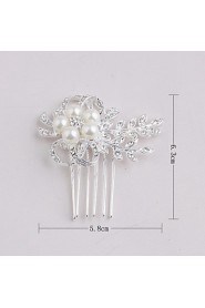 Women's Rhinestone Headpiece-Wedding / Special Occasion / Casual / Office & Career / Outdoor Hair Combs 1 Piece Clear Round