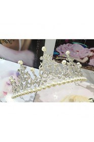 Chapel Golden Romantic Rhinestones Wedding/Party Headpieces/Tiaras with Imitation Pearls