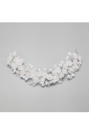 Women's / Flower Girl's Crystal / Alloy / Imitation Pearl Headpiece-Wedding / Special Occasion Flowers 1 Piece White Round