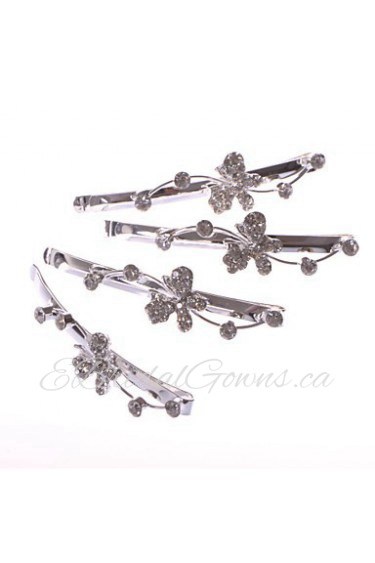 Butterfly Alloy Barrette With Rhinestone Wedding/Party Headpiece (4pls)