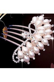 Lady's Imitation Pearl Hair Comb for Wedding Party Casual Hair Jewerly