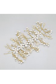 Women's / Flower Girl's Rhinestone / Alloy / Imitation Pearl Headpiece-Wedding / Special Occasion Headbands 1 Piece Clear Round