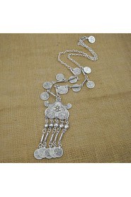 Geometry Coins and Tassel Pendant Necklace for Woman Jewelry