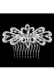 Hairpin Silver Comb for Women Rhinestone Crystals Wedding Hair Accessories Party Wedding Bridal Jewelry