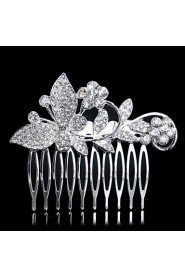 Hairpin Silver Comb for Women Rhinestone Crystals Wedding Hair Accessories Party Wedding Bridal Jewelry