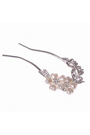 Women Alloy Hairpins With Imitation Pearl/Rhinestone Wedding/Party Headpiece