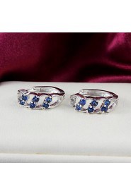 Wedding Brass Silver Plated with Cubic Zirconia Girls' Earrings(More Colors)
