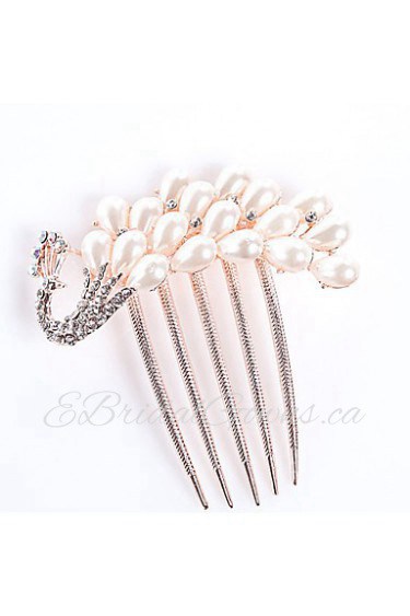 Alloy Hair Combs With Pearl/Rhinestone Headpiece