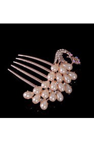 Alloy Hair Combs With Pearl/Rhinestone Headpiece