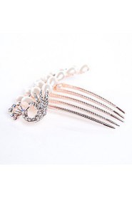 Alloy Hair Combs With Pearl/Rhinestone Headpiece