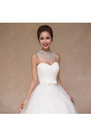 Wedding Wraps Collars Sleeveless Sequined Ivory Wedding Crystal / Pearls