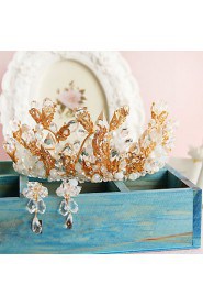Bride's Rhrinestone Foehead Wedding Hair Band Headbands Tiaras 1 Set (1piece Tiaras + 1 pair Earrings)