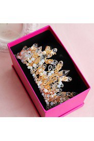 Bride's Rhrinestone Foehead Wedding Hair Band Headbands Tiaras 1 Set (1piece Tiaras + 1 pair Earrings)