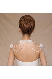 Wedding Wraps Collars Sleeveless Sequined Ivory Wedding Appliques / Pearls