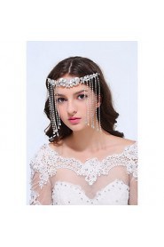 Women's Sterling Silver / Alloy Headpiece-Wedding / Special Occasion / Casual Head Chain 1 Piece Clear Round